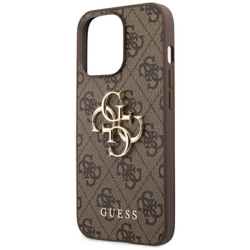 Etui Guess 4G Big Metal Logo na iPhone 14 Pro Max - brązowe