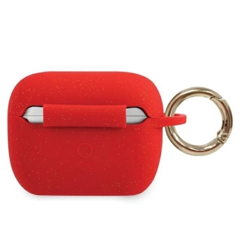 Etui Guess Silicone Glitter na AirPods Pro - czerwone