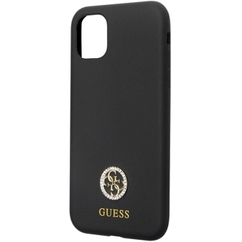 Etui Guess Silicone Logo Strass 4G na iPhone 11 / Xr - czarne