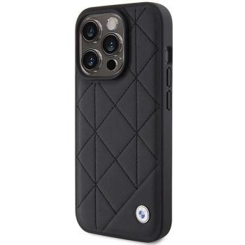 Etui BMW Leather Quilted na iPhone 15 Pro - czarne