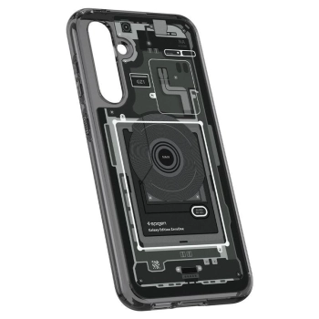 Etui Spigen Ultra Hybrid na Samsung Galaxy S23 FE - ciemnoszare (wzór Zero One)