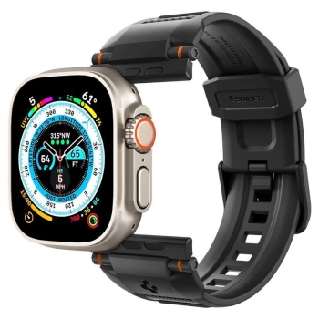Pasek Spigen Rugged Band na Apple Watch 4/5/6/7/8/9/SE/Ultra 1/2 (42/44/45/49mm) - czarny mat