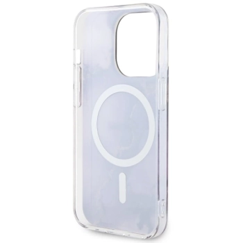 Etui Guess Golden Marble MagSafe na iPhone 14 Pro Max - purpurowe
