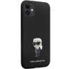 Etui Karl Lagerfeld Silicone Ikonik Metal Pin na iPhone 11 / Xr - czarne