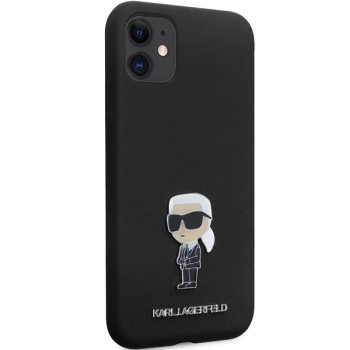 Etui Karl Lagerfeld Silicone Ikonik Metal Pin na iPhone 11 / Xr - czarne