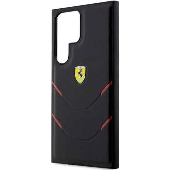 Etui Ferrari Hot Stamp Lines na Samsung Galaxy S23 Ultra - czarne
