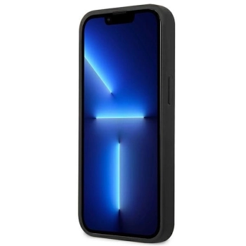 Etui Guess Saffiano 4G Metal Logo na iPhone 13 mini - niebieskie
