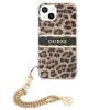 Etui Guess Gold Chain na iPhone 13 mini - brązowe cętki