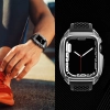 Kingxbar CYF148 2w1 pancerne etui Apple Watch SE, 6, 5, 4 (44 mm) ze stali nierdzewnej z paskiem srebrne