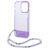 Etui Guess Translucent Pearl Strap na iPhone 14 Pro - fioletowe