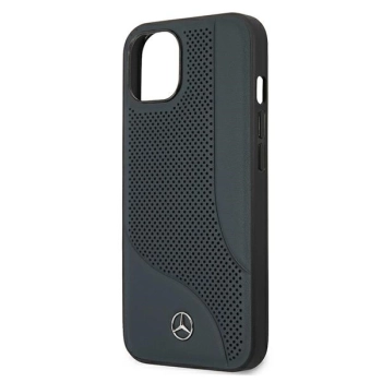Etui Mercedes Leather Perforated Area na iPhone 13 - granatowe