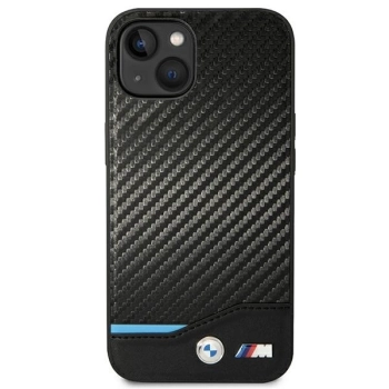 Etui BMW Leather Carbon na iPhone 14 Plus - czarne