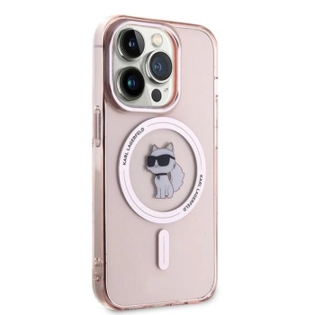 Etui Karl Lagerfeld IML Choupette MagSafe na iPhone 14 Pro - różowe